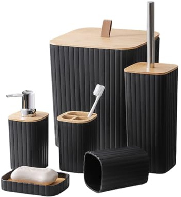 Badaccessoire-Set 6-teilig - Praktische Badorganisation im modernen Design