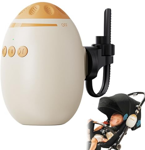 Baby Rocker, Kinderwagenschaukler, Baby Vibration Schlafhilfe, White Noise Machine mit 11 Sound, Tragbare Einschlafhilfe Babys Wiederaufladbar mit Bluetooth Lautsprecher für Haus, Reisen