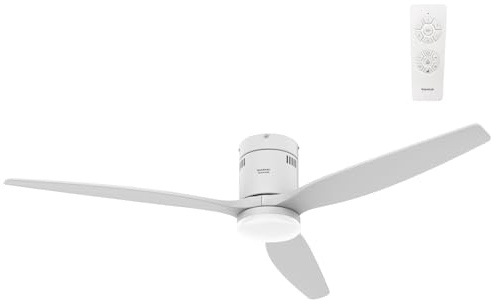 Taurus Ventilador de Techo Ultrasilencioso con Luz LED Regulable 24W y Motor DC 30W | Ventilador de 132 cm con 3 Aspas | 6 Velocidades, Temporizador 8H, Función Invierno-Verano y Mando
