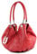 modamoda de 228 Damen Leder Schultertasche Hobo bag handmade in Italy, Farbe:Rot