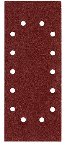 Confezione da 50 fogli di carta vetrata, 115 x 280 mm, 14 fori, grana 40-180, levigatrice orbitale (115 x 280 mm K = 80)