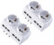 Electraline 92299 Set 2 Adattatori Multipresa 6 Posti 2 Schuko + 4 Bivalenti, Bianco