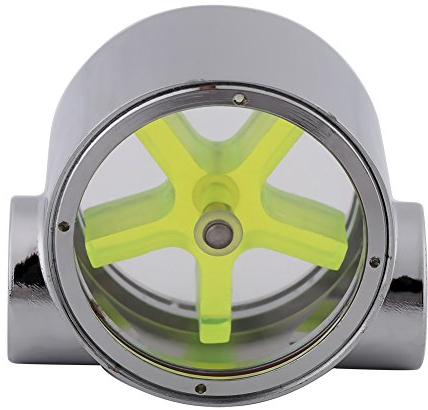 Aramox Wasser Durchflussanzeiger, Wolframlegierung Standard G 1/4Buchse zu Buchse Durchflussmesser / -anzeiger für die Wasserkühlung, Durchflusssensor Wasserkühlung für Computer