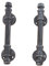 Industrial Pipe Barn Door Handle and Pulls,Rustic Exterior Interior Door Pull Handle,Iron Front Sliding Gate Hardware,Black Brush Silver 12in(2pcs)