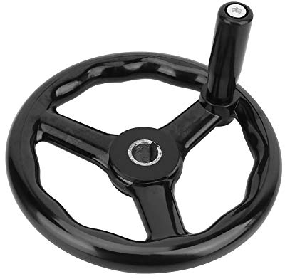 200 x 18mm 3-Speichen-Handrad Bakelit Maschinen Anti-Rutsch-Handrad mit Griff (schwarz)