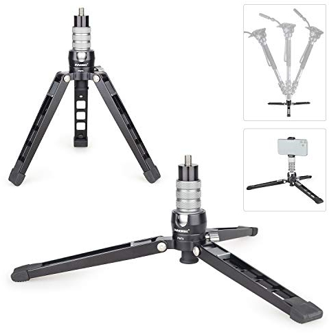 INNOREL PW70 Mini Trépied de Table en Alliage Aluminium pour Appareil Photo Reflex Numérique avec vis de 1/4 à 3/8 et pour DSLR Caméra Vidéo Caméscope, Charge Admissible de 15 kg