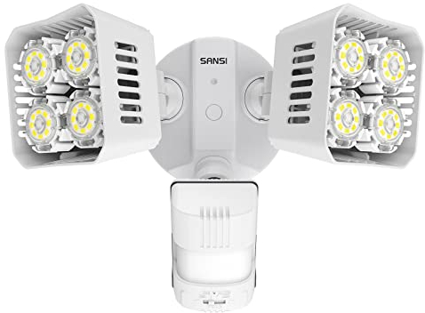 SANSI LED Strahler mit Bewegungsmelder Außen,36W 3600lm LED Außenleuchte mit Bewegungsmelder, 5000K Superhell Sicherheitslicht, IP65 Wasserdicht Beleuchtung für Garage, Weiß