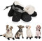 YAODHAOD Pfotenschutz für Hunde,Plüsch Hundestiefel, Bequeme Atmungsaktive, rutschfeste Schuhe, Weiche Sohle mit Reflektierendem Klebeband, Geeignet für kleine Hunde(Größe 3: 4 x 3 cm L*W, Schwarz)