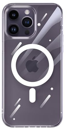RHOADA Clear for iPhone 14 Pro 6.1 Magnetic Case Compatible with MagSafe Charging Ultra Slim Drop Protection PC + Silicone Frame Protective Cover…