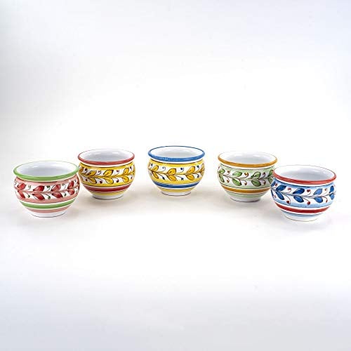 CEAR ceramiche - Set 5 vasetti siciliani in Ceramica di Caltagirone Fatto a Mano