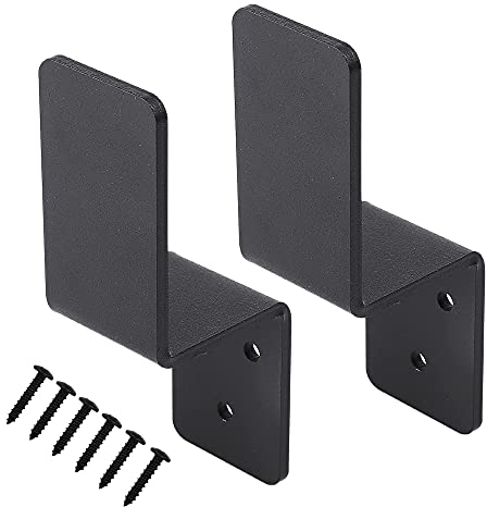 VANROUG 2x4 Door Barricade Brackets (2 pcs) Drop Open Bar Holder Steel Z Bracket for 2 by 4 Lumber as Security Door Reinforcement, Door Jammer, Tool Hanger for Your Home, Barn, Shed, Garage, Gate