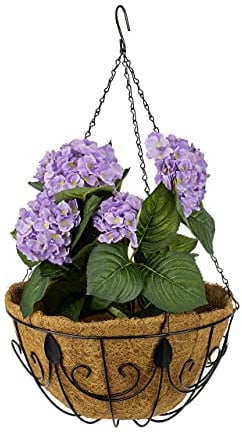 Relaxdays Set da 3 Portavasi da Parete, in Fibra di Cocco, Fioriera da Appendere con Catena, D: 35 cm, 10 litri, Marrone