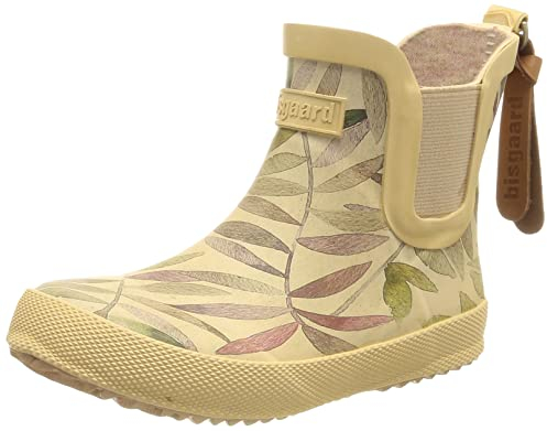 Bisgaard Baby Rubber, Stivali in Gomma Unisex - Bambini e ragazzi, Beige Leaves, 28 EU