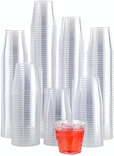 KAHEIGN 300 Pièces Verres à Liqueur En Plastique, 30ml Coupes à Dessert Rondes Apéritif Clair Gobelets De Service Réutilisables Pour Fête De Gelée Mousse Pudding Whisky (4,3 x 4cm)
