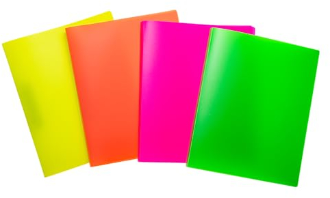 HERMA Ringbücher A4 Neon Transluzent Set, 12 Stück, schmal, 2 Ringe, 25 mm breit, Ringordner aus Kunststoff mit Niederhalter für Kinder, Jungen und Mädchen