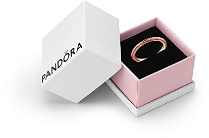 PANDORA ME 14k Rose Gold-Plated Ring with Red Pavé | 14k Rose Gold-Plated Ring Set with 86 Micro Bead-Set Red Rubies, Stackable to Contrast Other Metals & Colourways