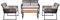Mendler Garten-Garnitur HWC-K42, Gartenlounge Lounge-Set Sitzgruppe Sofa, Seilgeflecht Rope Holzoptik Stahl, Polster hellgrau
