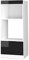 Vicco Armoire Micro-Ondes Fame-Line, Chêne Noir Brillant/Blanc, 60 cm Ouvert