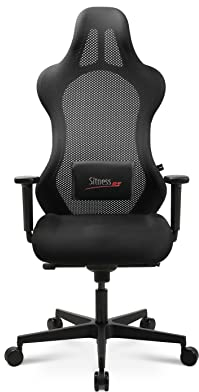 Topstar Bürostuhl Gamingstuhl Sitness RS Sport inkl. Armlehnen schwarz/schwarz mit Lordosenkissen