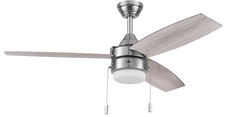 Honeywell Berryhill 48 Ceiling Fan with Color Changing LED Light, Pull Chain, Dual Mounting Options, 3 Double Finish Blades, Reversible Airflow -