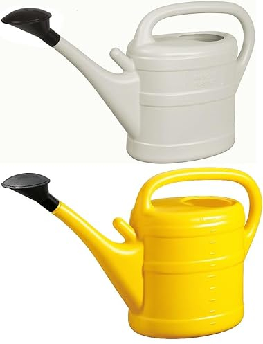 2X Gießkanne 10L HELLGRAU + GELB + 1x KÜHLSCHRANKMAGNET! Giesskanne Kunststoff für groß & klein Garten & Zimmerpflanzen Gießkannen Gieskanne Gieskannen 10 Liter Watering Can Gieskannen10Liter lr