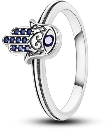 QIKAOLA 925 Sterling Silber Frauen Ringe Mond Stern Ring Evil Eye Ring Bunte Vintage Ringe Cubic Zirkonia Ring Stapelbare Statement Ringe für Frauen Größe 6-9