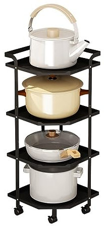 Étagère d'angle de cuisine à 2 niveaux/3 niveaux/4 niveaux, support de rangement de comptoir, organisateurs sous évier, organisateur de casseroles et poêles for armoire, organisateur de comptoir de sa