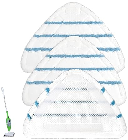 GFRED 3 Stück Ersatz-Pads für Dampfreiniger Mikrofaser Geeignet für die Meisten Dreieckigem Dampfreiniger Pads Handdüse Ersatztücher Dampfreiniger Bodentücher Dampfbesen Pad