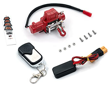 Fesjoy Treuil RC avec système de télécommande fiche XT60 compatible avec 1/10 1/8 Traxxas TRX-4 Trx4 Axial SCX10 90046 D90 KM2 RC Car