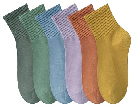MAGIARTE Damen Mini Crew Knöchelsocken Reine Baumwolle Sportliche Freizeitsocken für Frauen