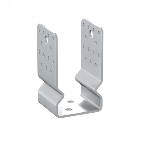 GRUNDLINE U Pfostenträger aufschrauben - Pfostenanker PSSOZ - 81x80x150 - Pfostenhalter - U Profil Stahl - Bodenanker für Holzpfosten - Pfostenschuhe - Stützenfuß Zaunpfosten - Stützenschuh