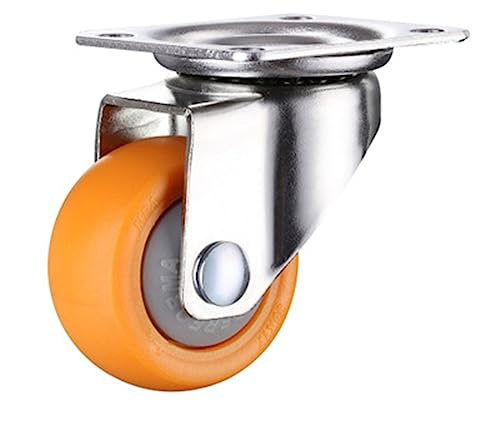 1 1,25 1,5 2 Zoll Möbelrollen Räder Orange Lenkrolle Trolley Gummi 1St (Color : Orange, Size : 1.25 inch)