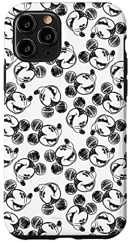 iPhone 11 Pro Disney Mickey Mouse Black and White Sketch Print Case