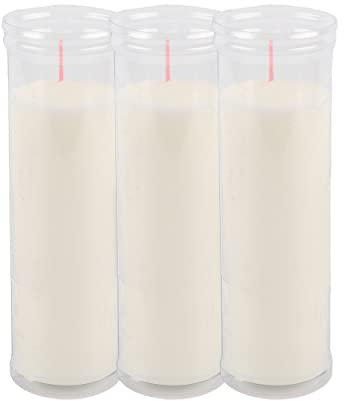 3 Stück Weiß Stumpenkerzen 18 x 6cm, Weiß Votivkerzen Große Größe Brenndauer: Ca. 105 Stunden