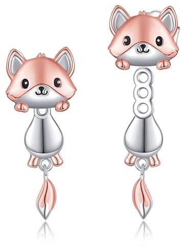 Fuchs Ohrringe Mädchen 925 Sterling Silber Tier Ohrringe Tierschmuck Kinder Geschenk Weiblich kinder creolen
