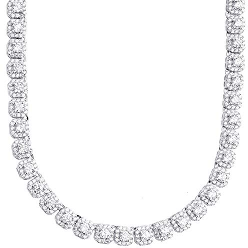 PIKIN&BANDO Iced out Tennis Chain 12.5mm Clustered