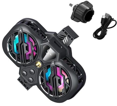 Handy Heizkörper - Einstellbarer Telefonkühler | Handykühler mit Cooling Fan Handy Radiator mit RGB Lichtern für Spiele Live Streaming
