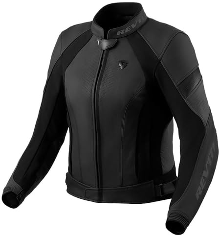 Revit Xena 4 Damen Motorrad Lederjacke, schwarz/grau, 44 | Leder