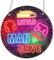 Qianyu Neon Little Man Cave Sign Gaming Wooden Door Sign Video Game Hanging Wall Art Decor Christmas Birthday Gift for Son Kid for Bedroom Playroom Living Boy Room Decorations
