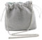 Michelle Moon - Pochette Donna Elegante Argento per Matrimoni, Feste ed Eventi | Pochette Argento con Tracolla 130 cm, Ideale Borsa Elegante Donna Cerimonia con Strass per Occasioni Speciali