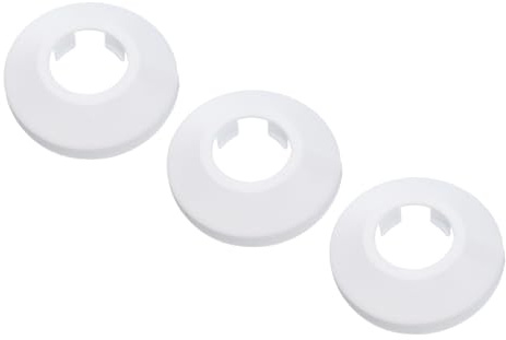 PATIKIL Cache Tuyau Radiateur, 3pcs Manchons de Tuyaux d'Eau en Plastique PP pour 0,79/20mm, Décoration Écussons Coffrage Rosace Tuyau Chauffage Plomberie Chaudière Poêle Mural, Blanc