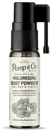 Pomp & Co Volumising Dust Powder Spray, Mens Hair Styling Powder With Pump For Matte Textured Finish 10g