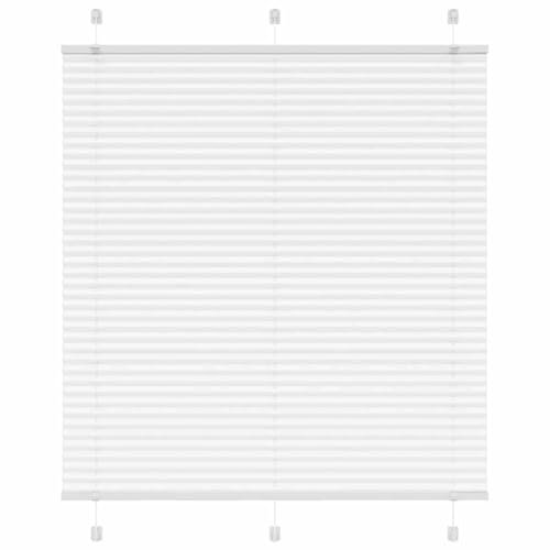 vidaXL Plissee Weiß 115x150 cm Stoffbreite 114,4 cm Polyester, Faltrollo, Klemmfix, Plisseerollo, Jalousie, Rollo, Plisseerollo für Fenster