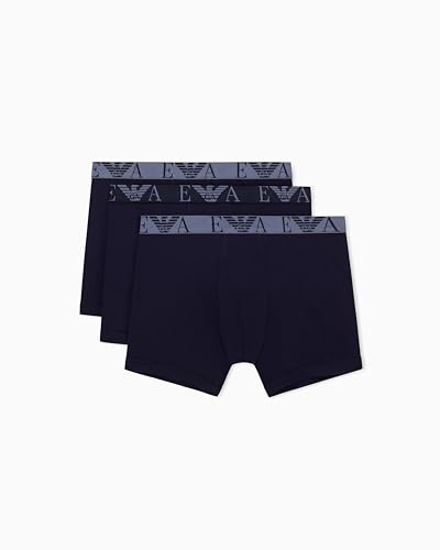 Emporio Armani Herren Bold Monogram 3-Pack Boxershorts, Blau, L, blau, L