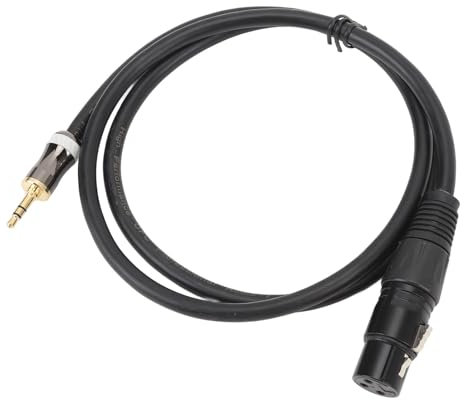 Jectse 3.5mm Male To XLR Female Cable, 3.5mm To XLR Adapter Flexible Plug and Play for Digital Camcorder for Microphone for DSLR Camera