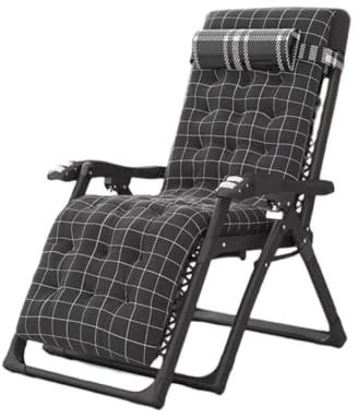 Tragbarer, Faltbarer Sonnenstuhl mit Rückenlehne, Zero-Sonnenliege für Terrasse, Strand, Pool und Garten, Verstellbarer Liegestuhl mit abnehmbarem Kissen, trägt 300 kg (schwarz, Ei