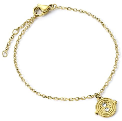 Harry Potter Stainless Steel Time Turner Gold Chain Bracelet