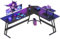 Devoko Escritorio Gaming de Esquina con Soporte para Monitor,170 x 130cm,Escritorio Gamer en Forma de L, para Estudio,Oficina,Gaming,Dormitorio Negro