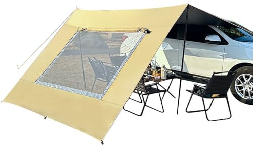 Toldo de vehículo – Toldo para Exteriores | Toldo Plegable de protección Solar con Pantalla para Aterrizaje, Camping, excursión Familiar,