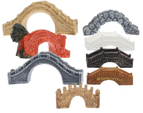 OATIPHO 8pcs Mini Arch Bridge Decorative Garden Accessories Miniature Fairy Garden Ornaments for Indoor Micro Landscaping DIY Bonsai Plant Pot Scenes